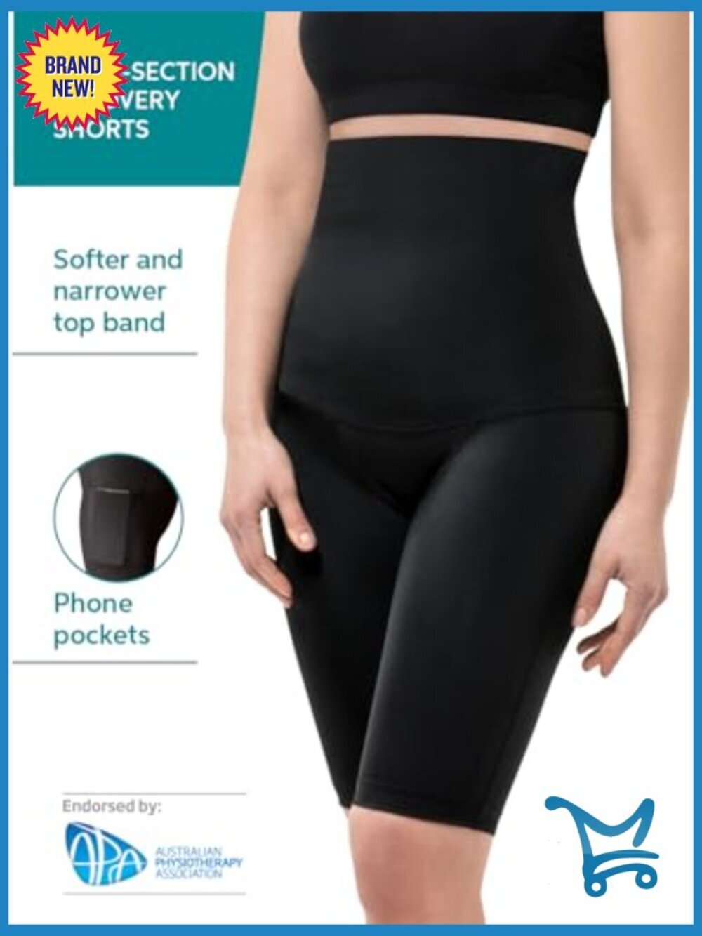 C-Section Recovery Shorts Postpartum High Rise Compression - Picture 3 of 7